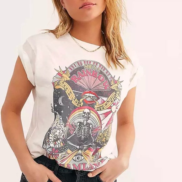 Tops - SOLD OUT She’s A Rainbow Dreamland White Graphic Tee